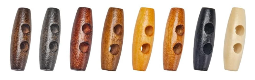 Boutons ovales en bois d’olivier 30 mm/8 couleurs