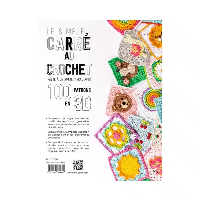 Carrés au crochet en 3D – 100 modèles en relief