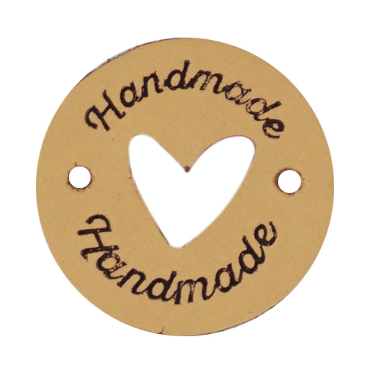 Etiquettes en cuir "Handmade" 2,4 cm