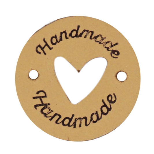 Etiquettes en cuir "Handmade" 2,4 cm