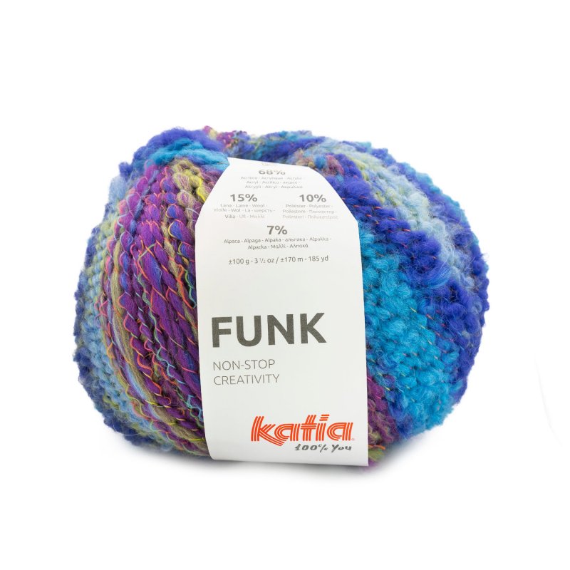 Funk 80 - 68% Acrylique 15% Laine 10% Polyester Recyclé 7% Alpaga